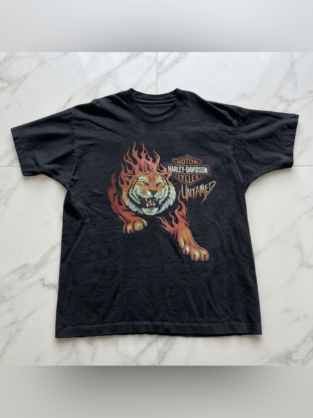 Vintage Harley-Davidson Black 'Untamed' Tiger Graphic T-Shirt